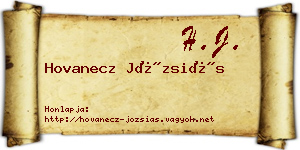 Hovanecz Józsiás névjegykártya